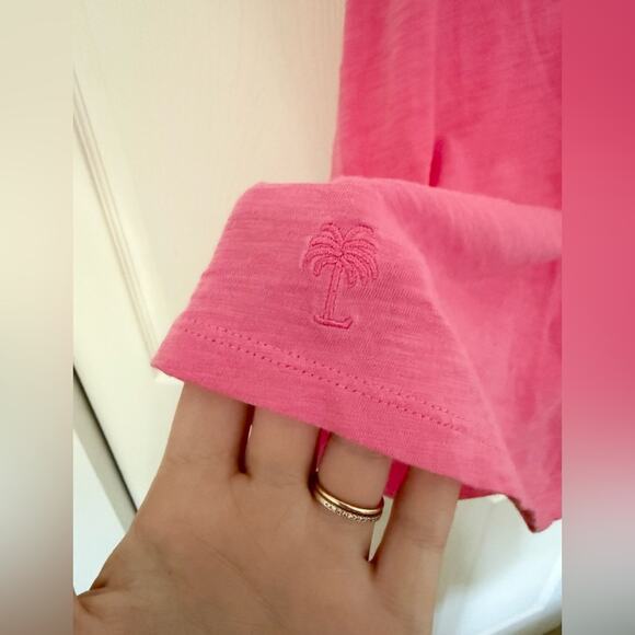 Lilly Pulitzer Shay Ruffled Tank Top Bubblegum Pink Pima Cotton Size Small - Picture 5 of 8